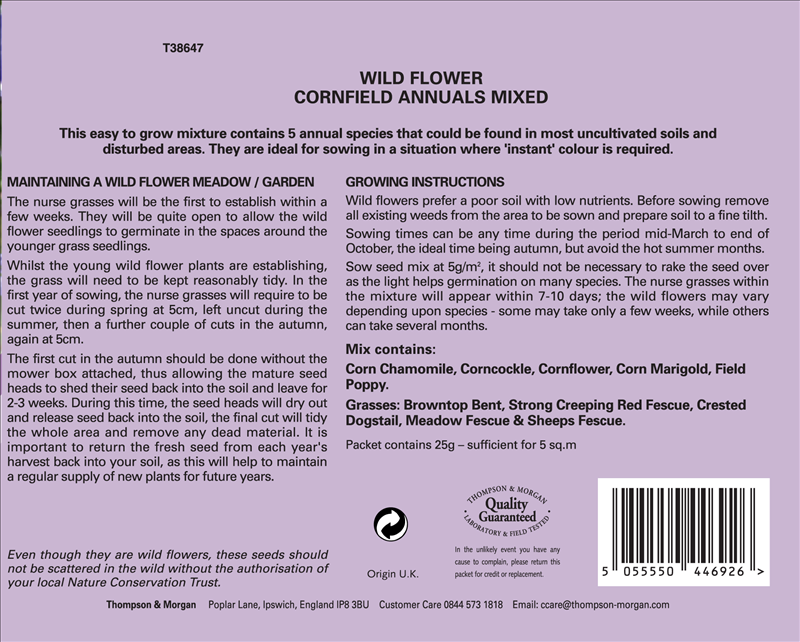 Wild Flower Cornfield Annuals
