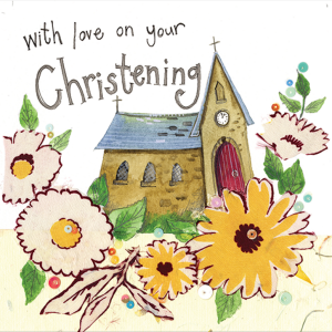 Floral Christening Card