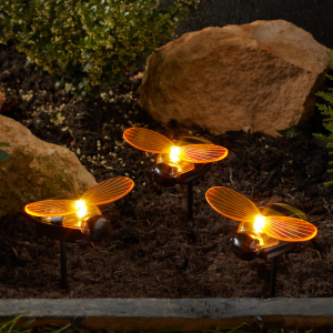 Bees Led Stake - Triple Pack