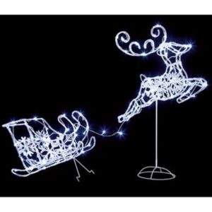 Sleigh with Reindeer 1m was £79.99 NOW £64.99