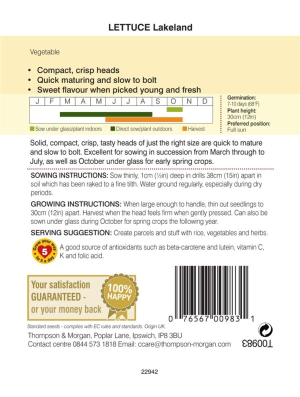 Lettuce Lakeland Iron Acton Garden Centre
