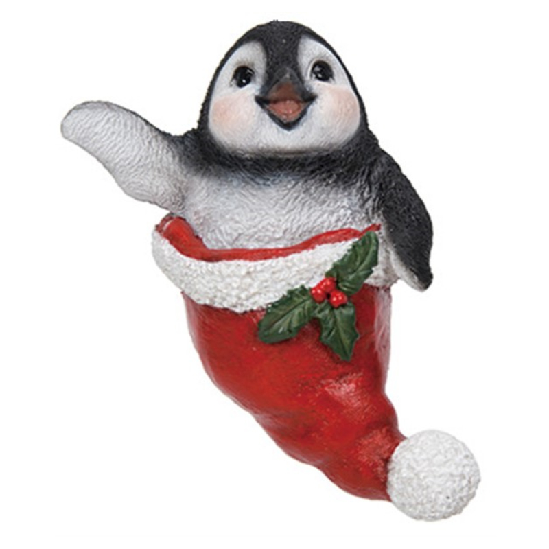 Hanging Penguin in Christmas Hat