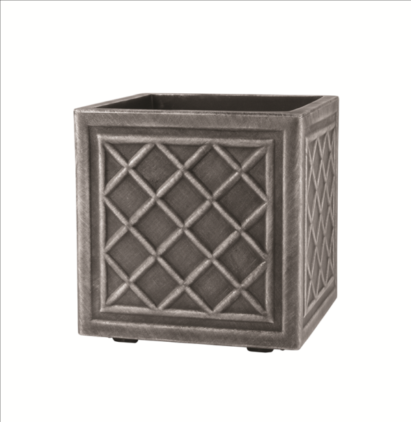 Square Lead Effect Planter 32x32cm Pewter