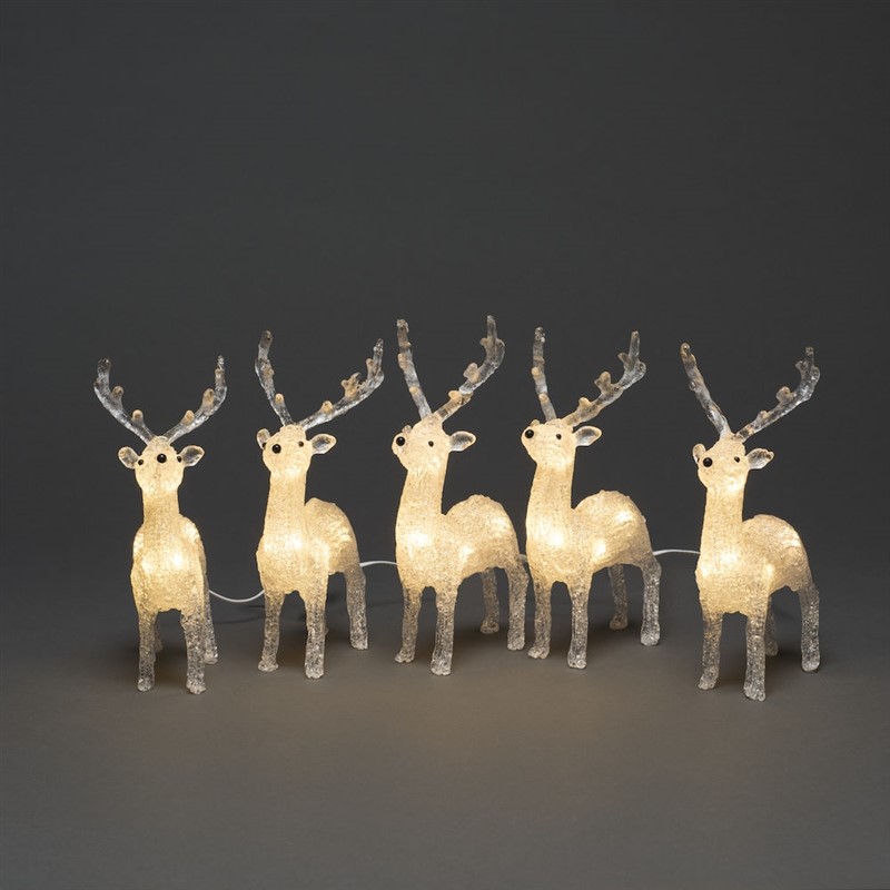 Acrylic Reindeer 5pcs/Set LED