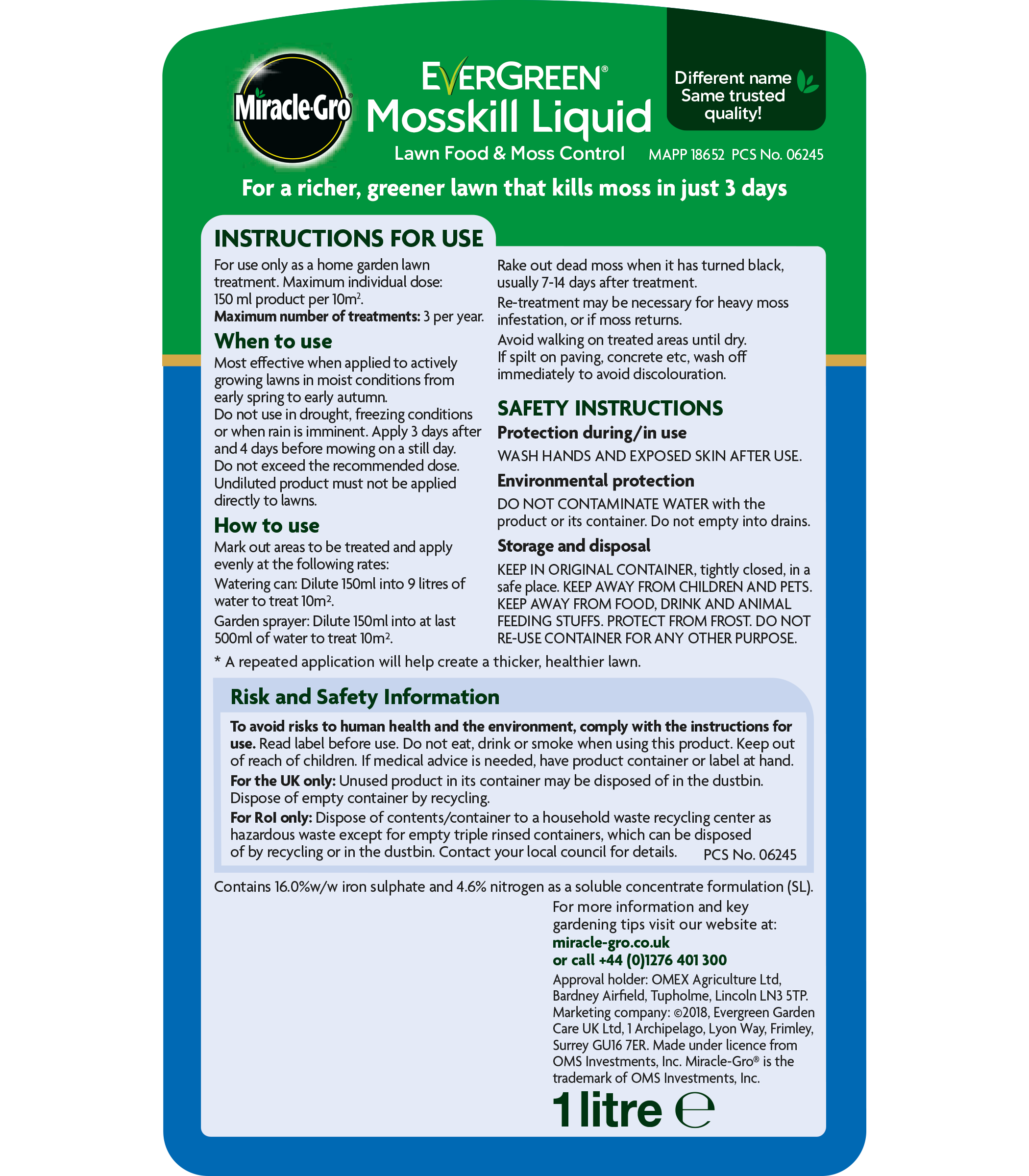 Evergreen® Mosskill Liquid 1L