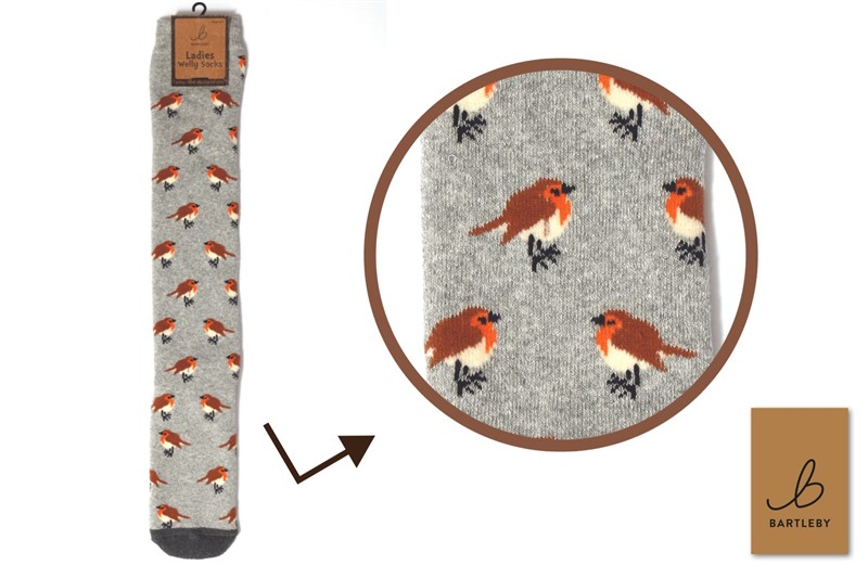 Funky Welly Socks - Garden Robin