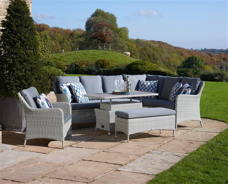 Tetbury L Shape Sofa Set Adjustable Table Iron Acton Garden Centre