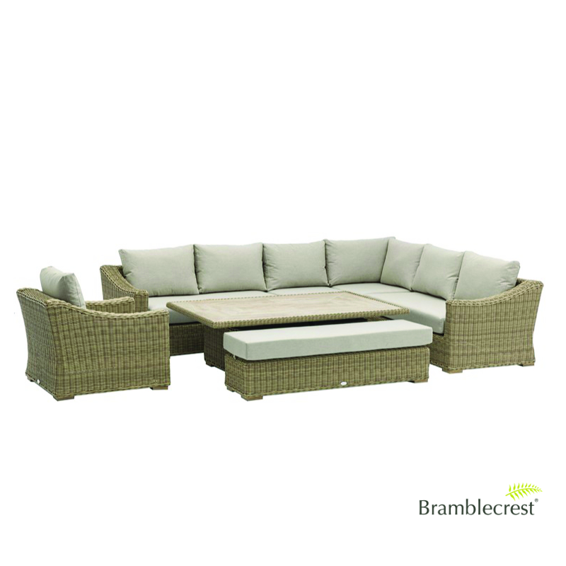 Bramblecrest Fairford L Shape Sofa Casual Set - Walnut/Fawn
