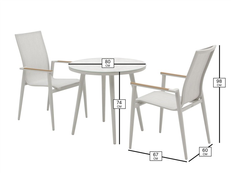 Bramblecrest Sofia Bistro Set - Grey - Image 2