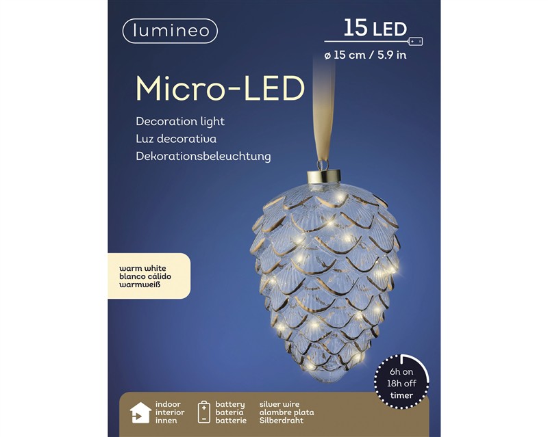 Micro LED Clear Gold Cone - Battery Operated - Image 4