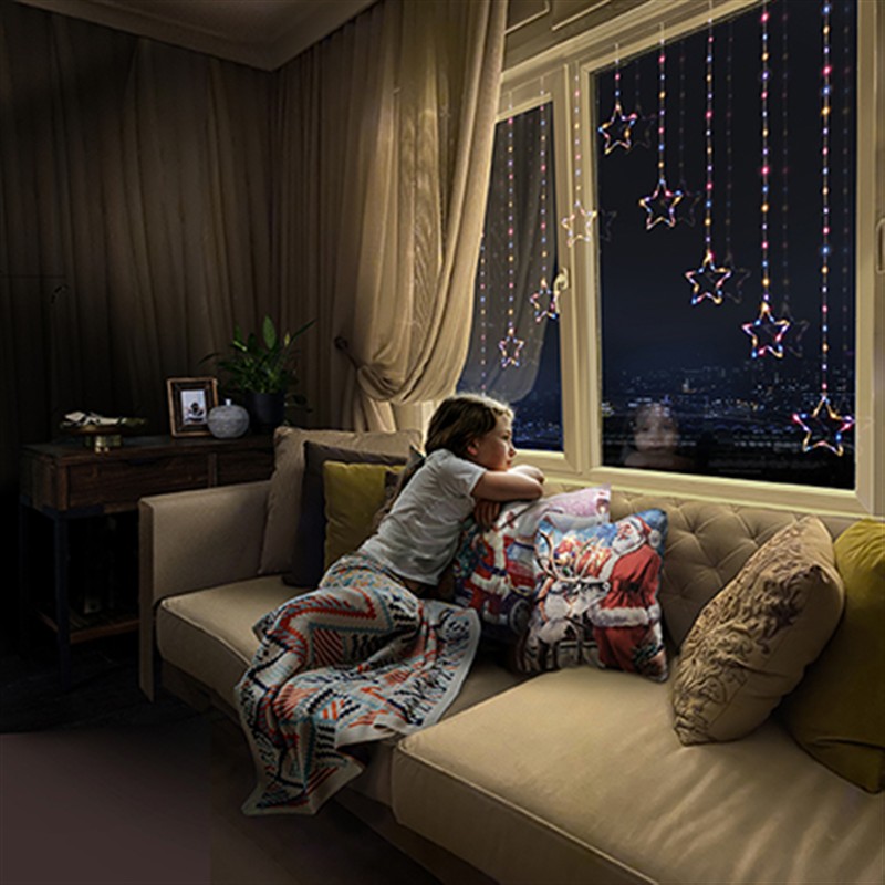 Flexi Brights Star Curtain 258 LED 1.2m - Rainbow - Image 3